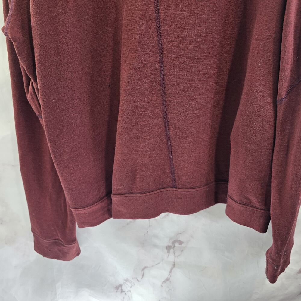 Ibex Hoodie Mens Large Red Zip Jacket Zip Merino Wool Maroon - Picture 7 of 14